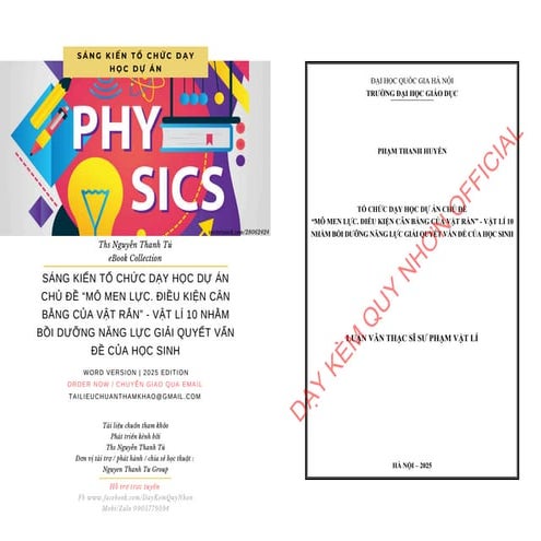 SÁNG KIẾN TỔ CHỨC DẠY HỌC DỰ ÁN CHỦ ĐỀ “MÔ MEN LỰC. ĐIỀU KIỆN CÂN BẰNG CỦA VẬT RẮN” - VẬT LÍ 10 NHẰM BỒI DƯỠNG NĂNG LỰC GIẢI QUYẾT VẤN ĐỀ CỦA HỌC SINH.pdf