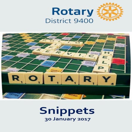 Rotary Newsletter - 30 January 2017