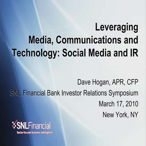 Social Media for Bank Investor Relations
