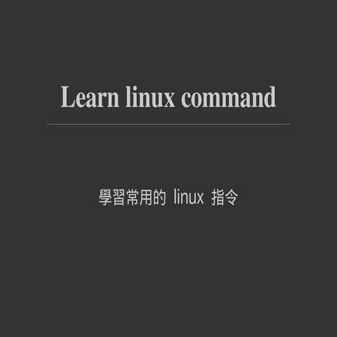 Learn linux command