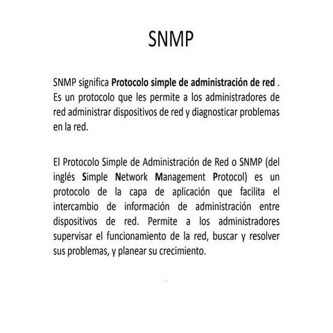 Exposicion snmp final | PPT