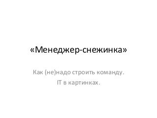 Менеджер-снежинка