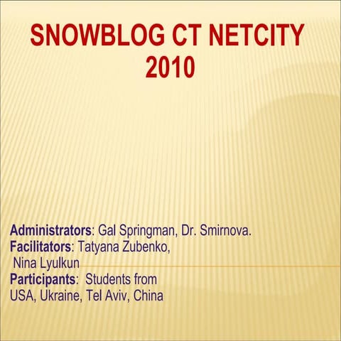 Snowblog 2010 Project