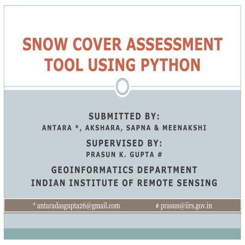 Snow cover assessment tool using Python
