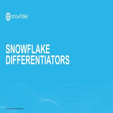 Snowflake Data Cloud Differentiators !!!