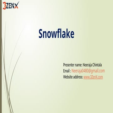 The Snowflake training  in madhapur, Hyderabad