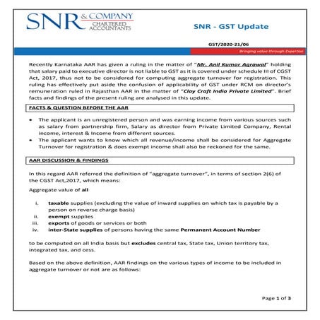 Snr gst update