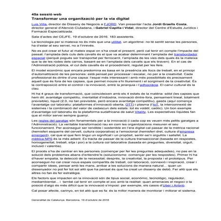 Síntesi 45a sessió web: 'Transformar una organització per la via digital'
