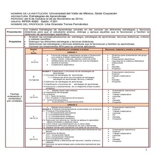 Síntesis didáctica octubre 2014