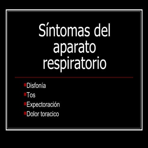 SíNtomas Del Aparato Respiratorio