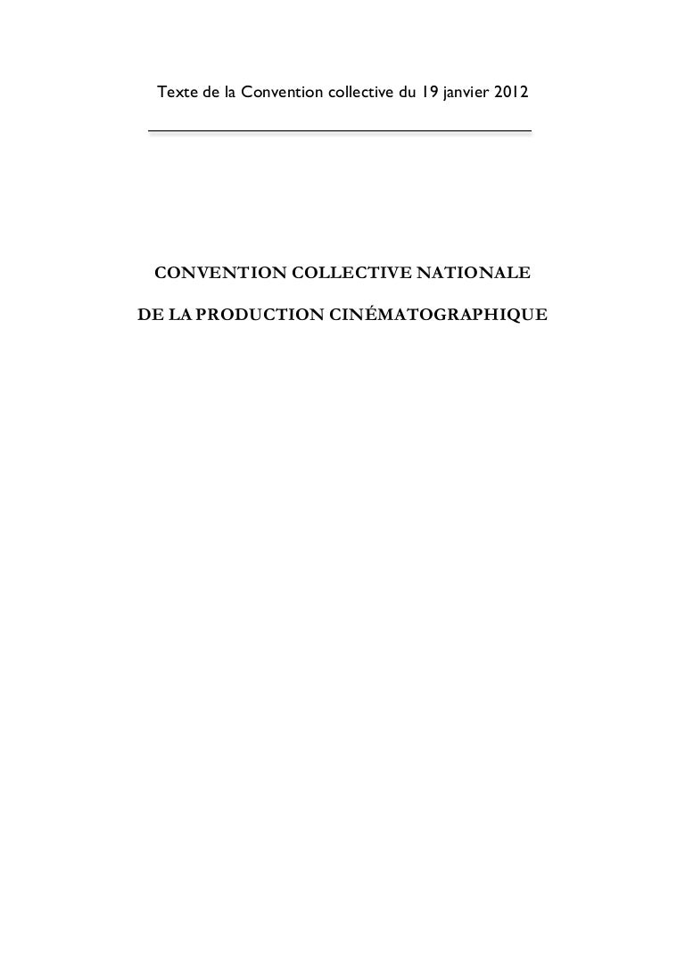 Convention Collective Du Cinema Du 19 Janvier 2012