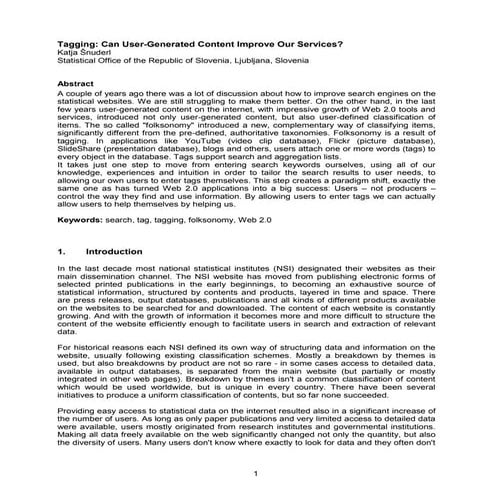 Tagging: Can User-Generated Content Improve Our Services?