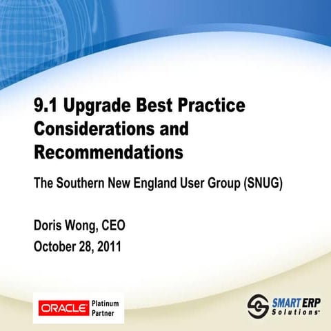 PeopleSoft  9.1 upgrade best practices