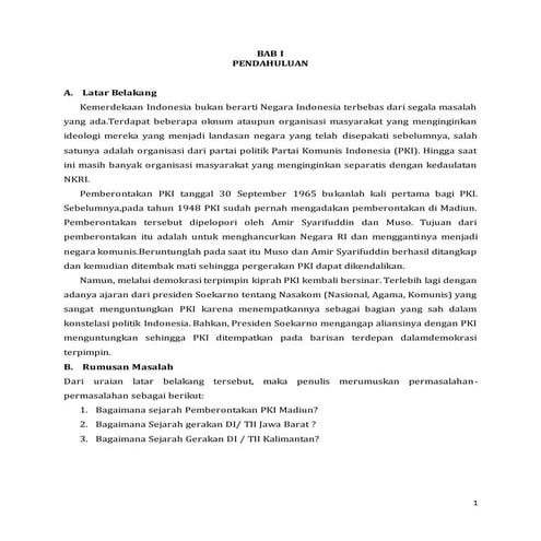 Snu pemberontakan pki madiun