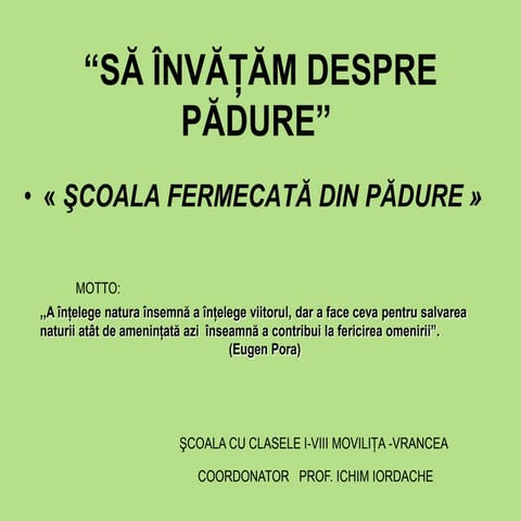 Să învăţăm despre pădure | PPT