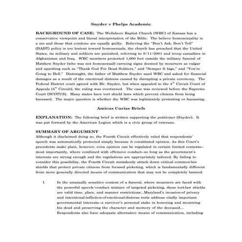 Snyder v phelps academic