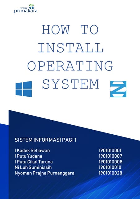 HOW TO INSTALL OPERATING SYSTEM | PDF
