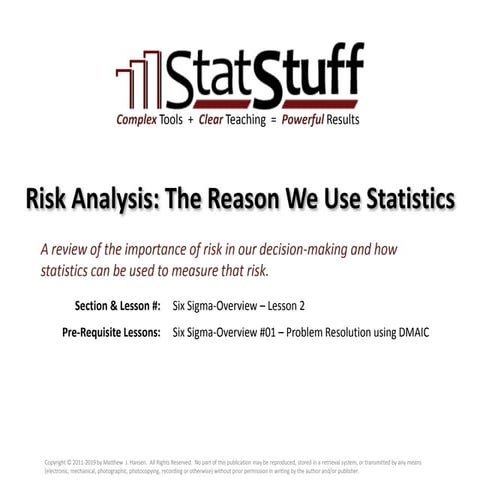 Risk Analysis with Matt Hansen at StatStuff