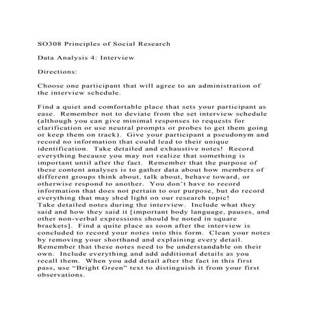 SO308 Principles of Social ResearchData Analysis 4 Interview.docx