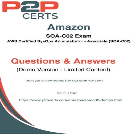 Boost Your AWS Certification Success with Reliable Amazon SOA-C02 Exam Dumps