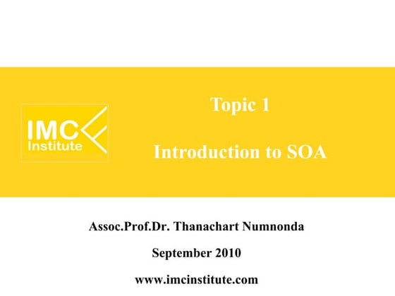 Service Oriented Architecture (SOA) [1/5] : Introduction to SOA