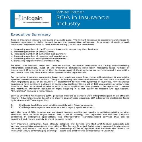 SOA In Insurance Industry 0.2