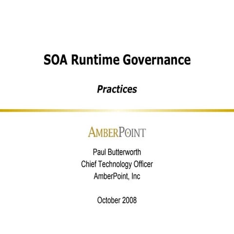 Soa Runtime Governance Practices