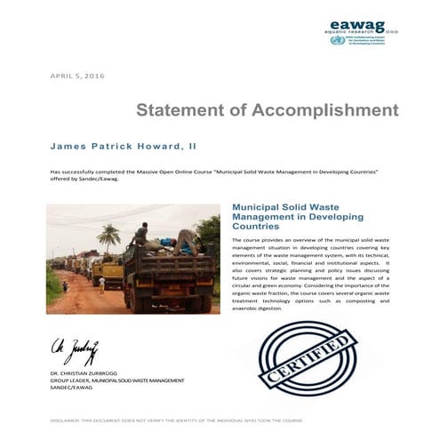 Municipal Solid Waste Management in Developing Countries | PDF
