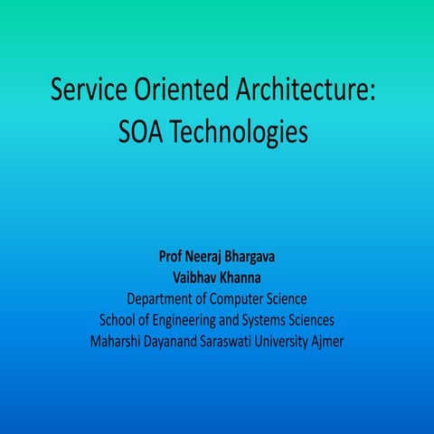 Soa 8 soa technologies for web services