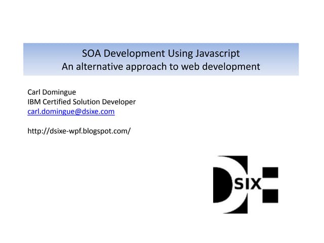 Soa development using javascript