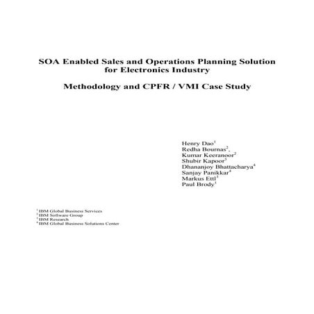 SOA Enabled S&OP Solution Whitepaper