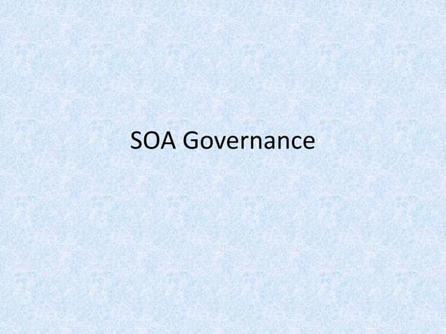 Soa governance