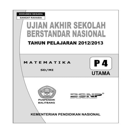 Soal un dan kunci jawaban matematika sd 2012 2013