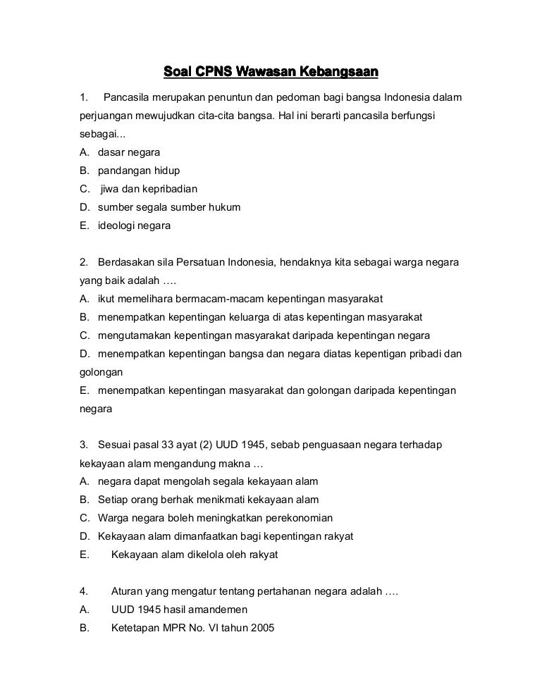 Soal Cpns Twk 3