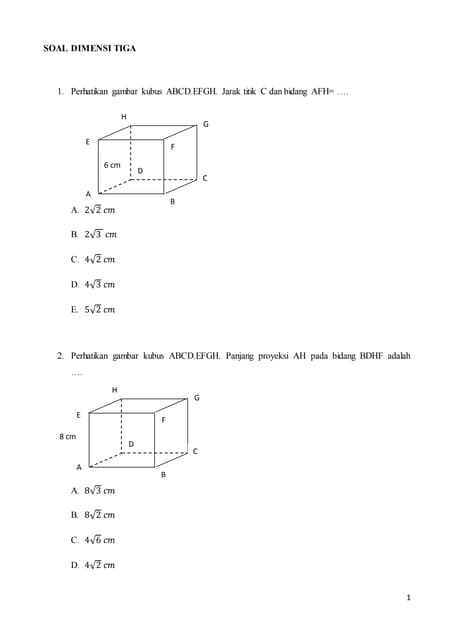 Menguasai Geometri Ruang: Panduan Lengkap Dimensi Tiga untuk Kelas X Beserta Contoh Soal Pilihan