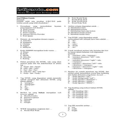 Soal html KOde | PDF