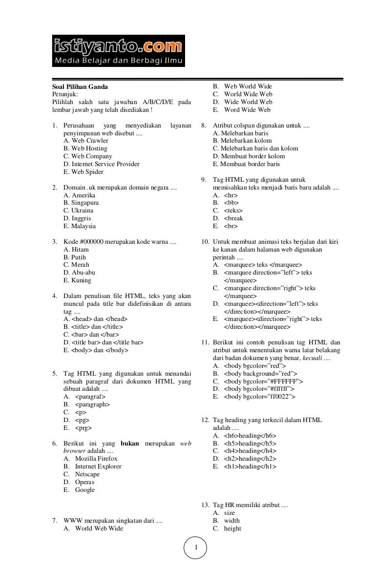 Contoh Soal Pilihan Ganda Direction Download File Guru