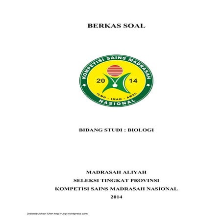 Soal ksm-biologi-ma-tingkat-provinsi-2014
