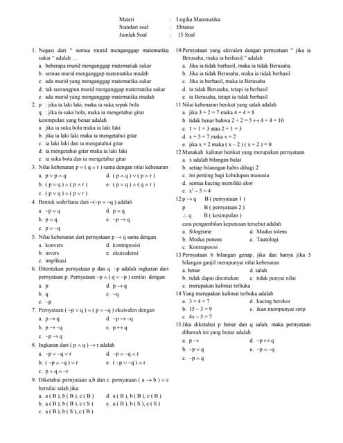 Soal Tpa Tes Potensi Akademik