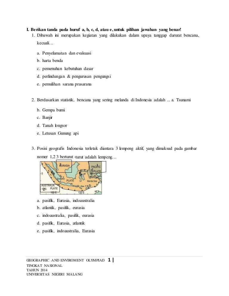 Soal Osn Geografi Tingkat Nasional Guru Paud