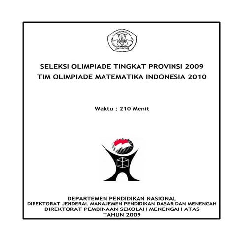 Soal olimpiade-matematika-tk-provinsi-2009 | PDF