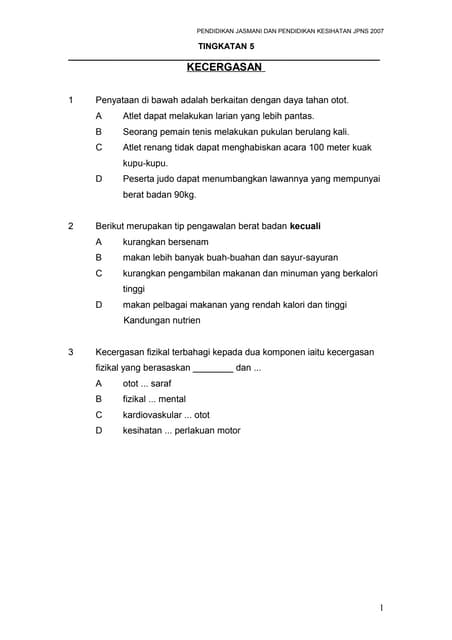 Soalan pertengahan tahun tingkatan 5