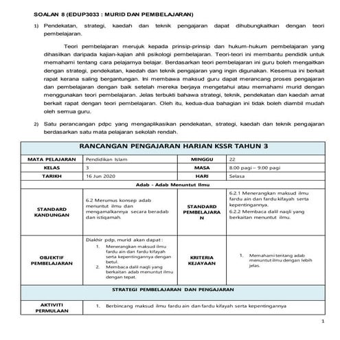 EDUP3033 : MURID DAN PEMBELAJARAN