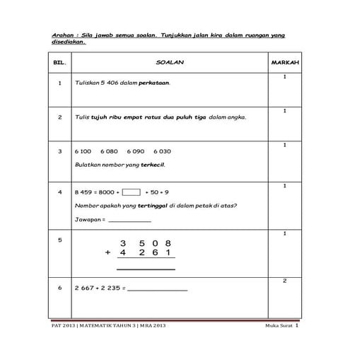 Soalan akhir tahun 2013 mt   t3