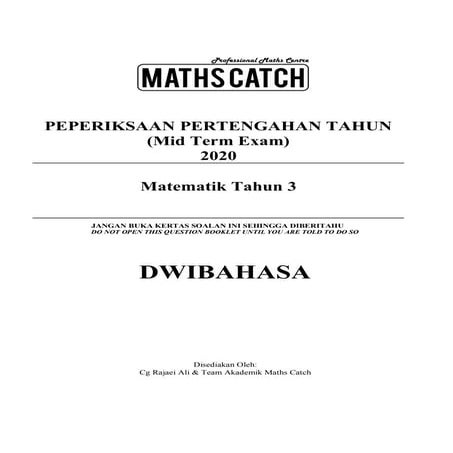Soalan mid term darjah  3 matematik