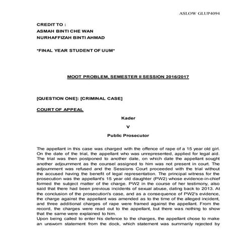 CONTOH MOOTING OLEH PELAJAR TAHUN AKHIR DI UUM