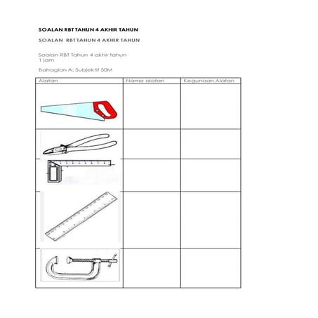 Soalan rbt tahun 4 akhir tahun