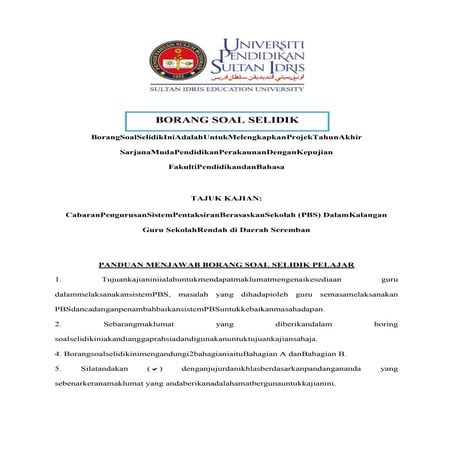 Soal selidik PBS 