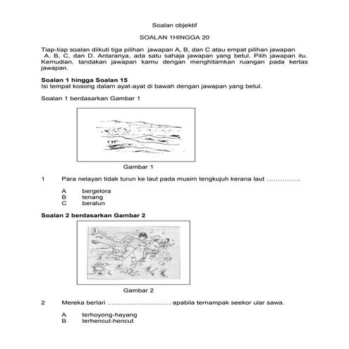 Soalan ujian obj thn 5
