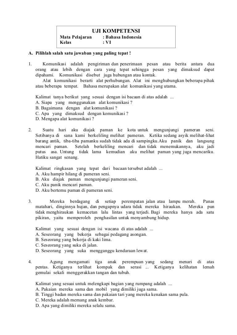 Soal bahasa indonesia